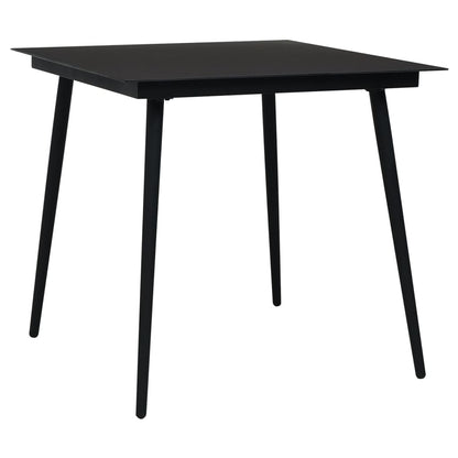 vidaXL 5 Piece Garden Dining Set Black PVC Rattan