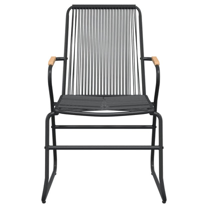 vidaXL 3 Piece Garden Dining Set Black PVC Rattan