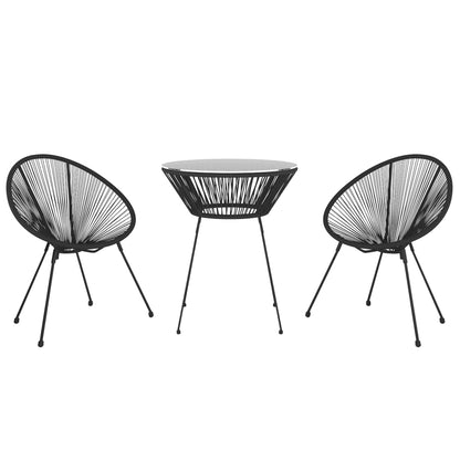 vidaXL Dining Set | Black and Transparent