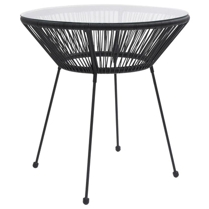 vidaXL Dining Set | Black and Transparent