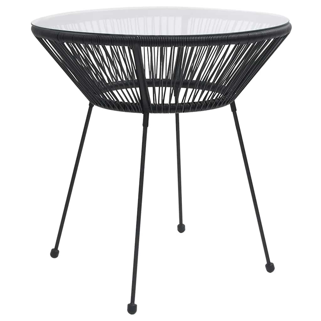 vidaXL 3 Piece Outdoor Dining Set PVC Rattan Black