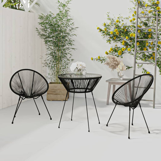 vidaXL Dining Set | Black and Transparent