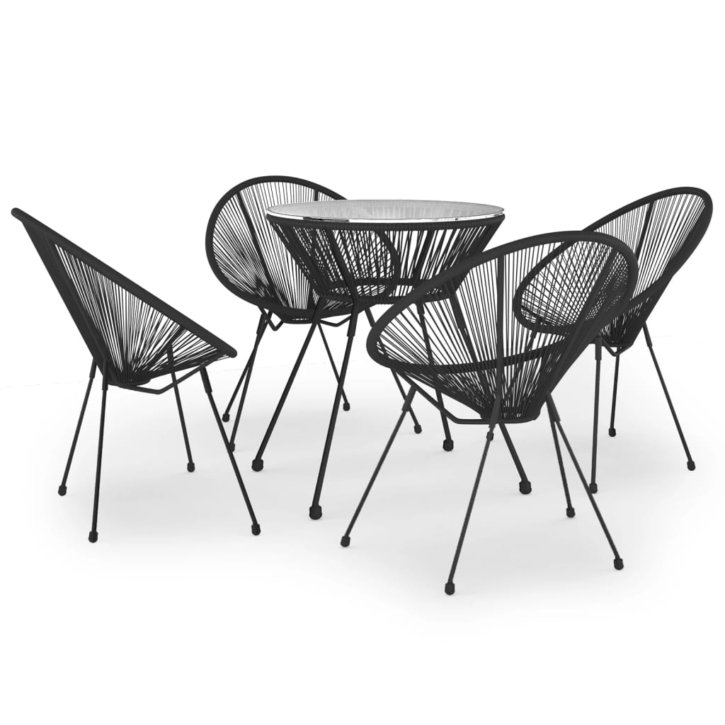 vidaXL Dining Set | Black and Transparent