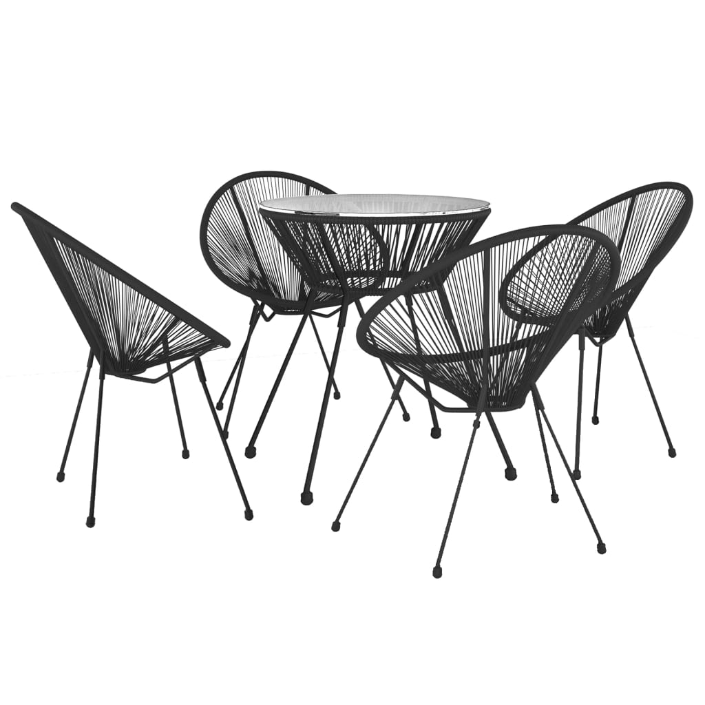 vidaXL Dining Set | Black and Transparent