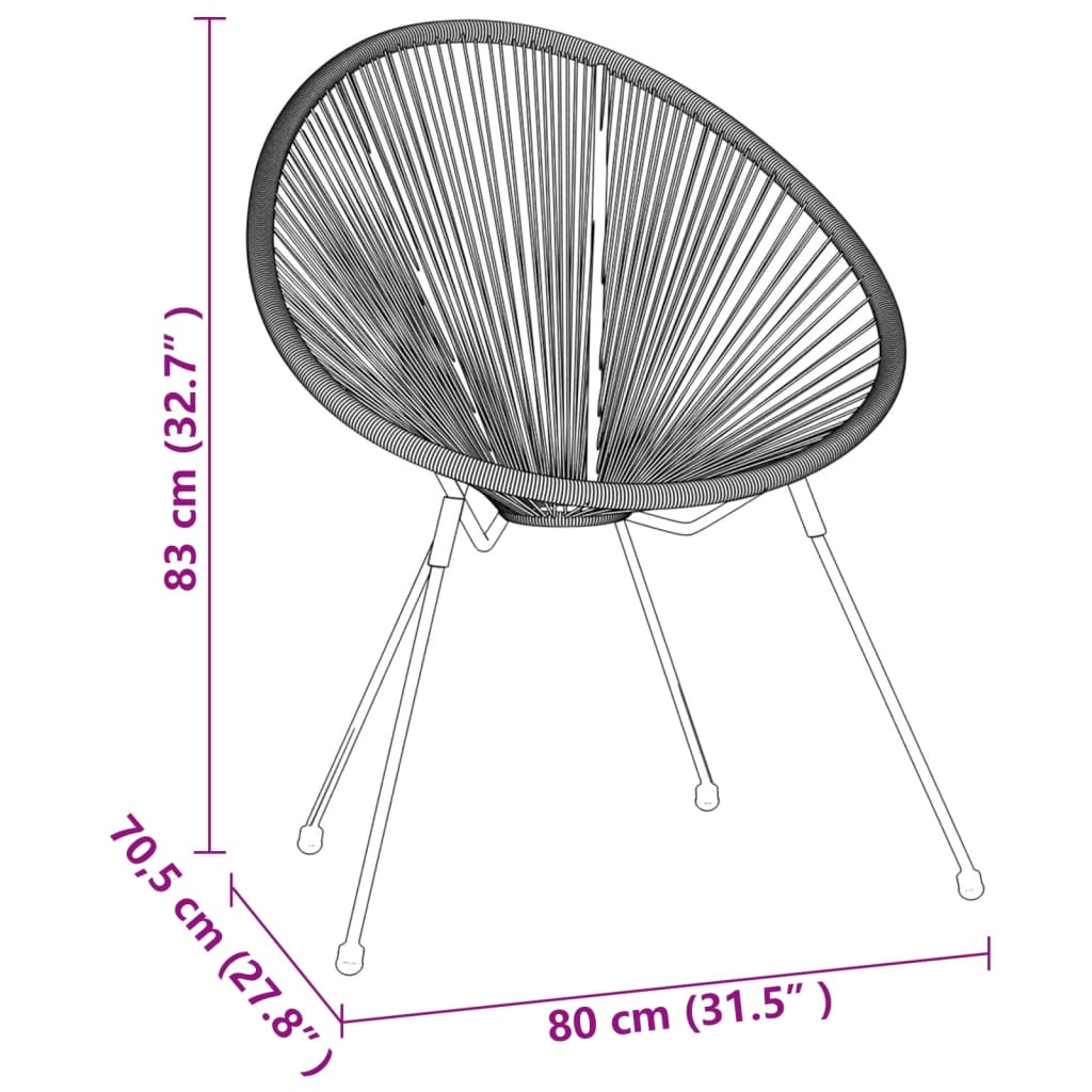 vidaXL Dining Set | Black and Transparent