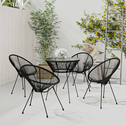 vidaXL Dining Set | Black and Transparent
