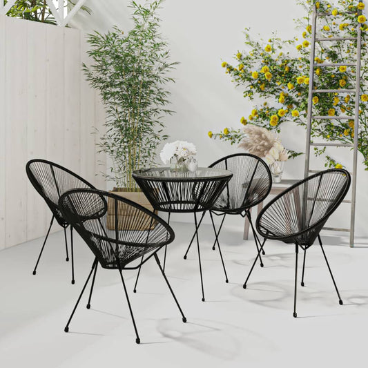 vidaXL Dining Set | Black and Transparent