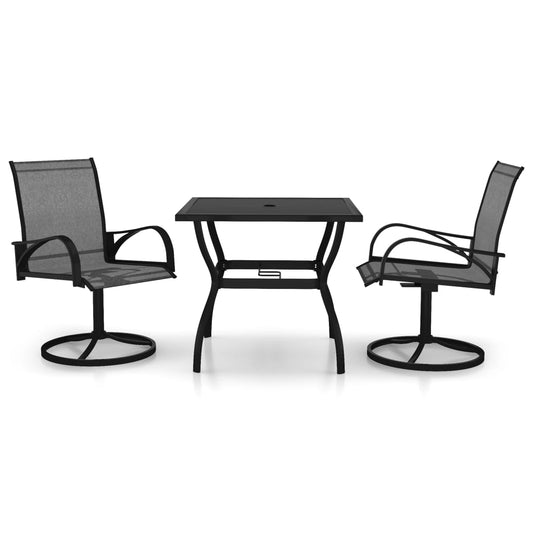 vidaXL Dining Set | Anthracite, Grey | Powder-coated steel, Textilene | Medium