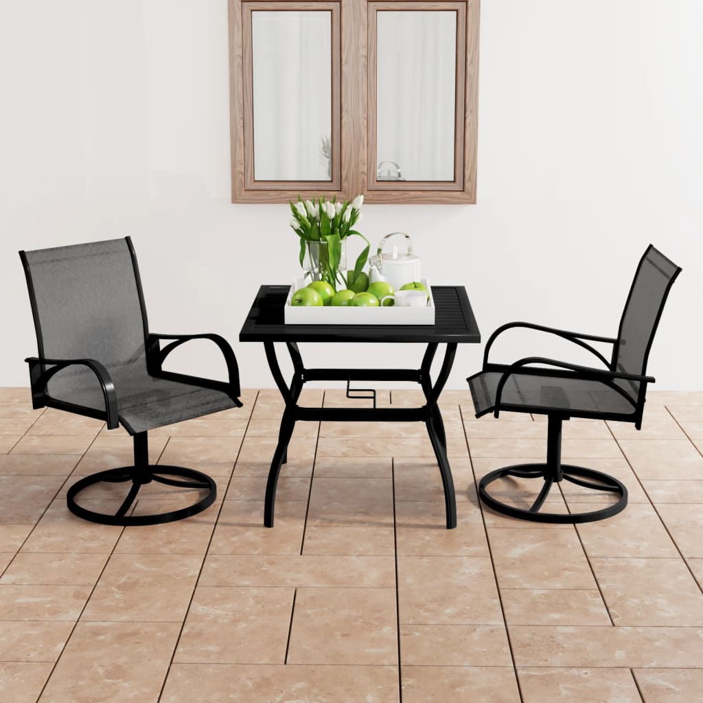 vidaXL Dining Set | Anthracite, Grey | Powder-coated steel, Textilene | Medium