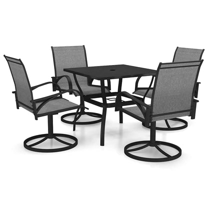 vidaXL Dining Set | Anthracite Grey | Textilene and Powder-Coated Steel