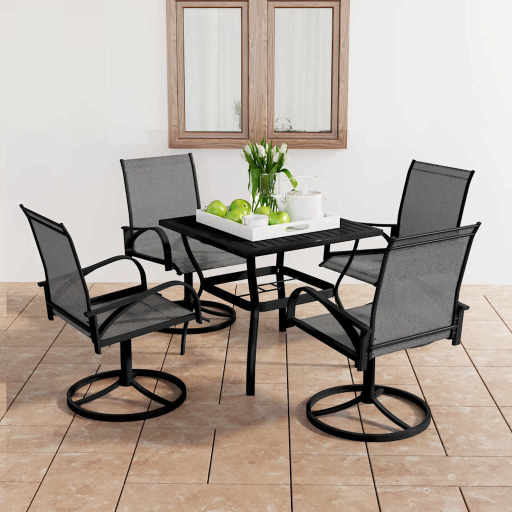 vidaXL Dining Set | Anthracite Grey | Textilene and Powder-Coated Steel