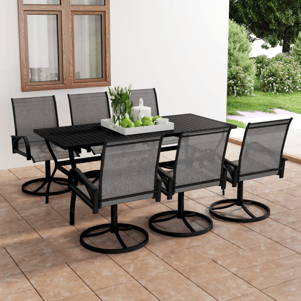 vidaXL Dining Set | Anthracite, Grey | Powder-coated steel, Textilene