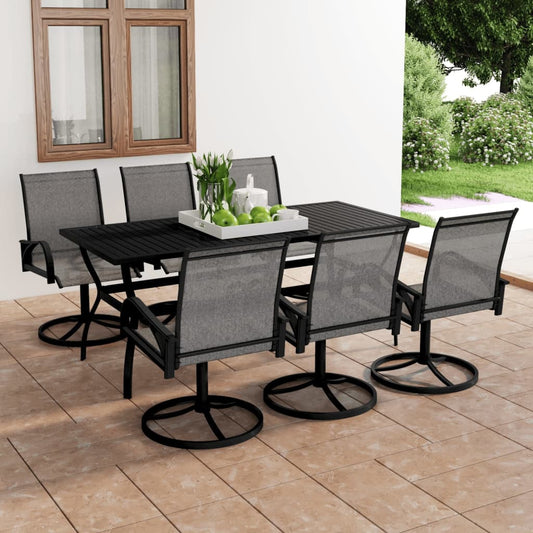 vidaXL Dining Set | Anthracite, Grey | Powder-coated steel, Textilene