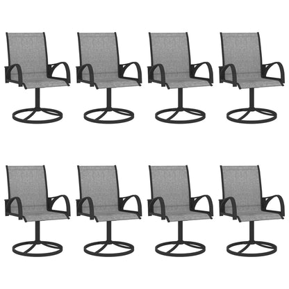 vidaXL Dining Set | Anthracite, Grey | Textilene, Powder-Coated Steel | Large