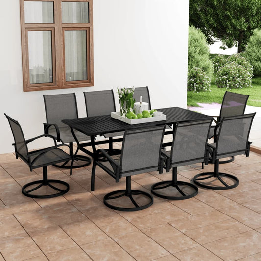 vidaXL Dining Set | Anthracite, Grey | Textilene, Powder-Coated Steel | Large