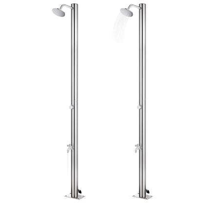 vidaXL Garden Shower 215 cm Stainless Steel