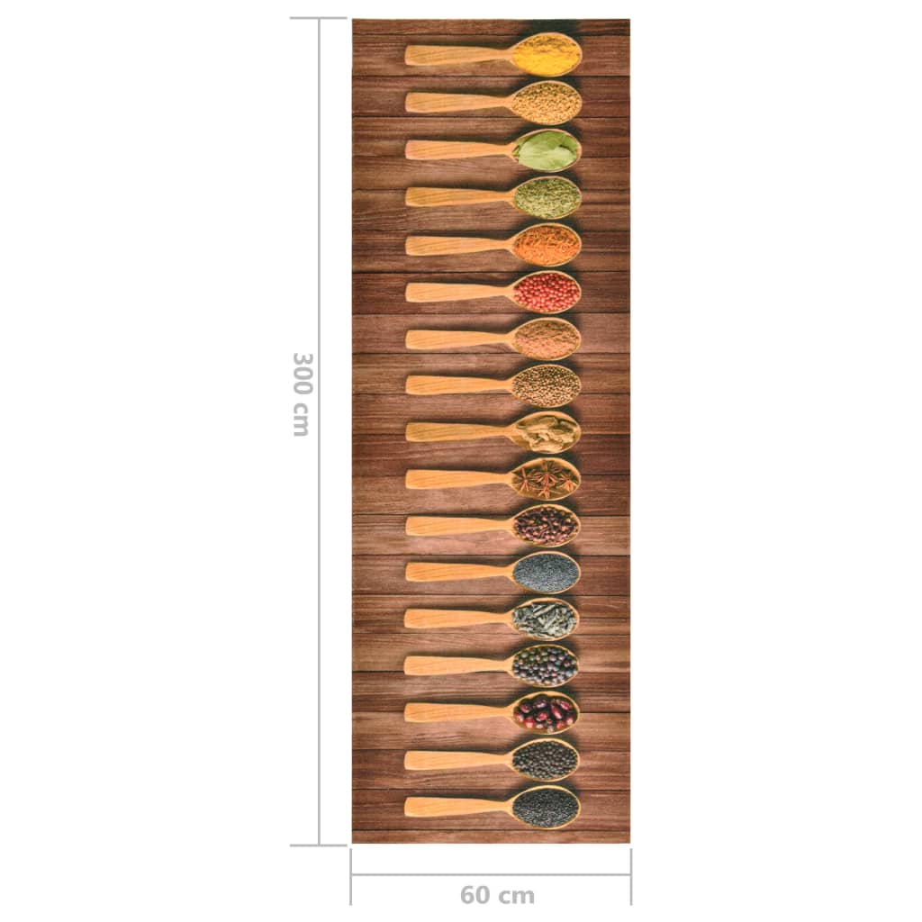 vidaXL Kitchen Carpet Washable Spoons 60x300 cm