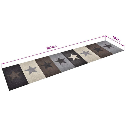 315963 vidaXL Kitchen Carpet Washable Stars 60x300 cm