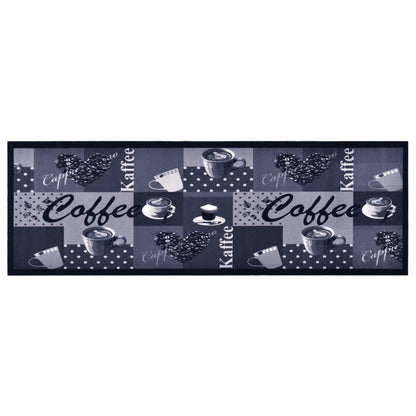 vidaXL Kitchen Carpet Washable Coffee Blue 60x180 cm