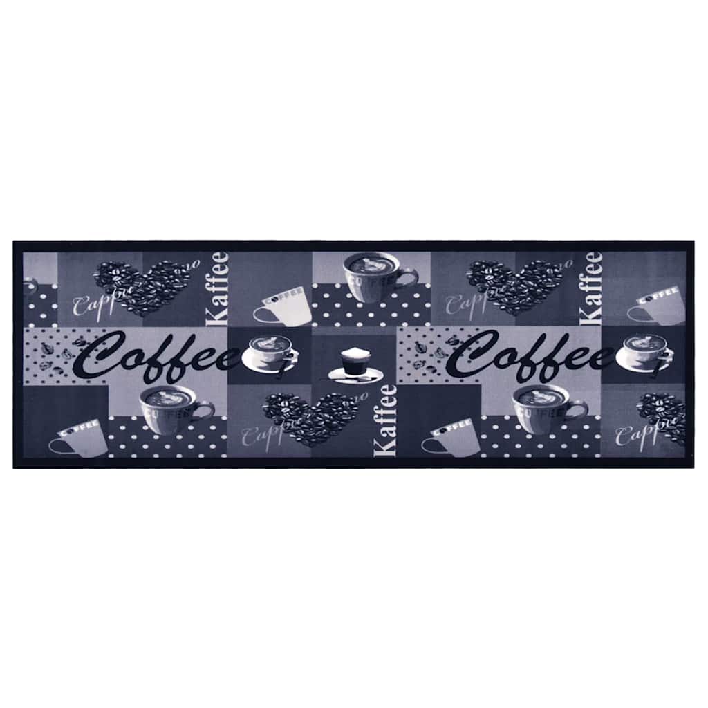 315968 vidaXL Kitchen Carpet Washable Coffee Blue 60x180 cm