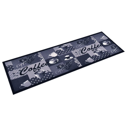 vidaXL Kitchen Carpet Washable Coffee Blue 60x180 cm