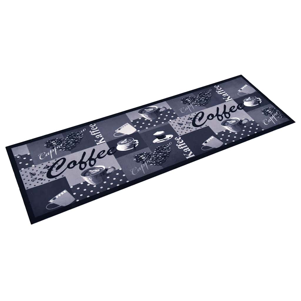 315968 vidaXL Kitchen Carpet Washable Coffee Blue 60x180 cm