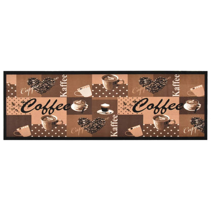 315970 vidaXL Kitchen Carpet Washable Coffee brown 45x150 cm