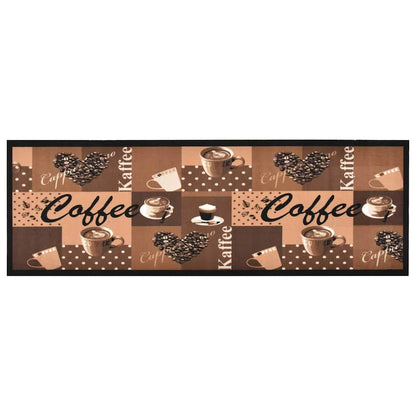 315972 vidaXL Kitchen Carpet Washable Coffee brown 60x300 cm