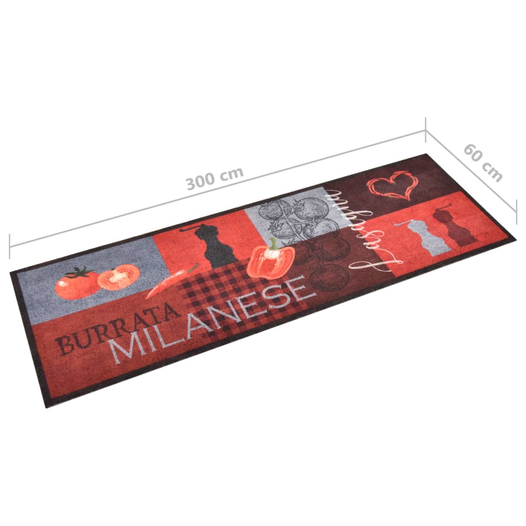 vidaXL Kitchen Carpet Washable Tomatoes 60x300 cm
