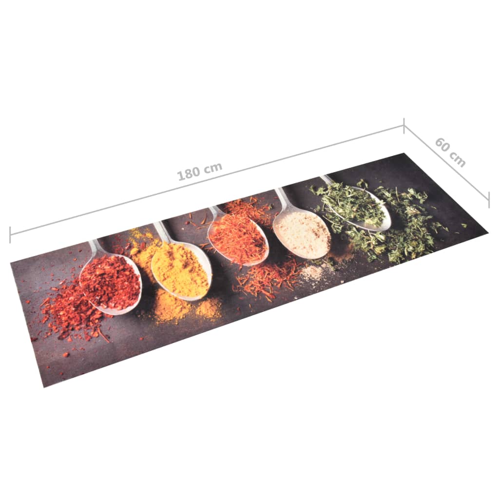 vidaXL Kitchen Carpet Washable Spoons 60x180 cm