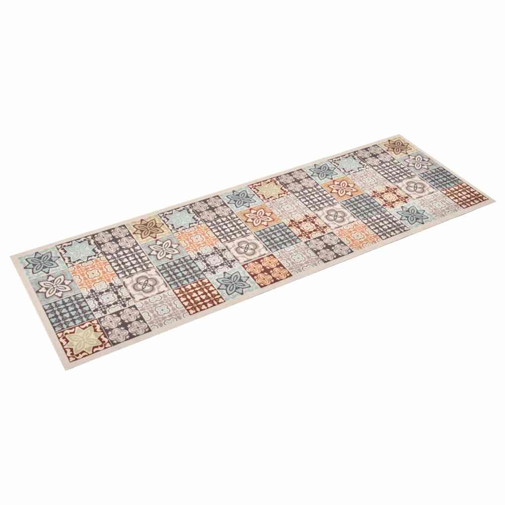 315984 vidaXL Kitchen Carpet Washable Mosaic Colour 60x300 cm