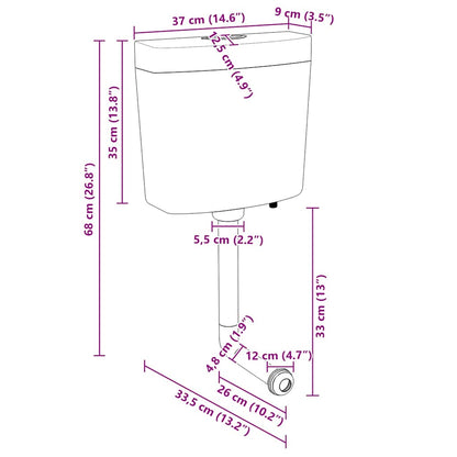 vidaXL Toilet Cistern with Bottom Water Inlet 3/6 L Grey