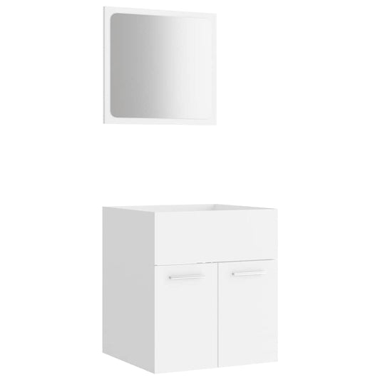 vidaXL Bathroom Furniture Set | White | Engineered wood | Compact