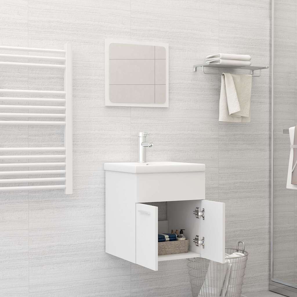 vidaXL Bathroom Furniture Set | White | Engineered wood | Compact