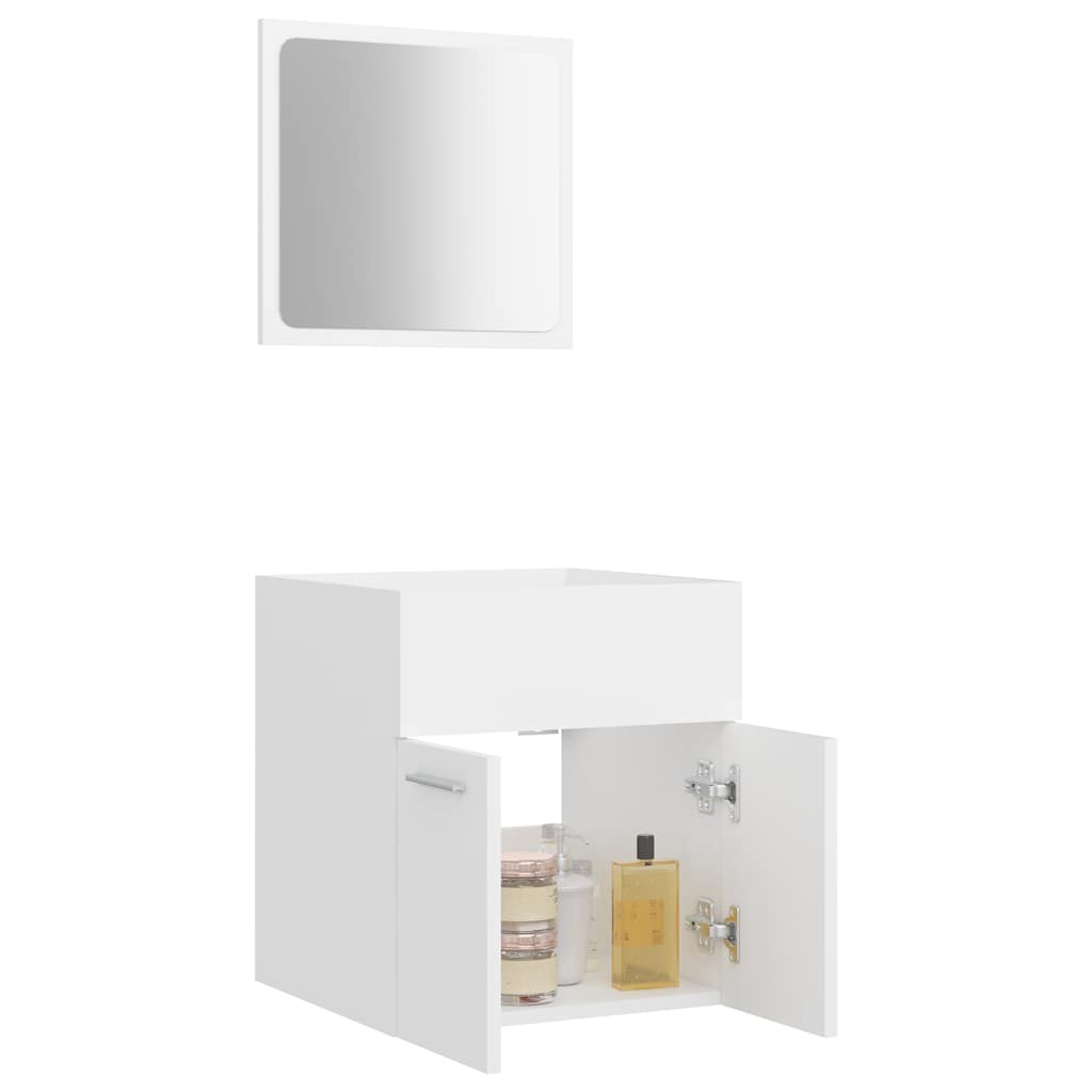 vidaXL Bathroom Furniture Set | White | Engineered wood | Compact