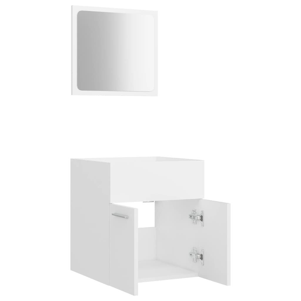 vidaXL Bathroom Furniture Set | White | Engineered wood | Compact