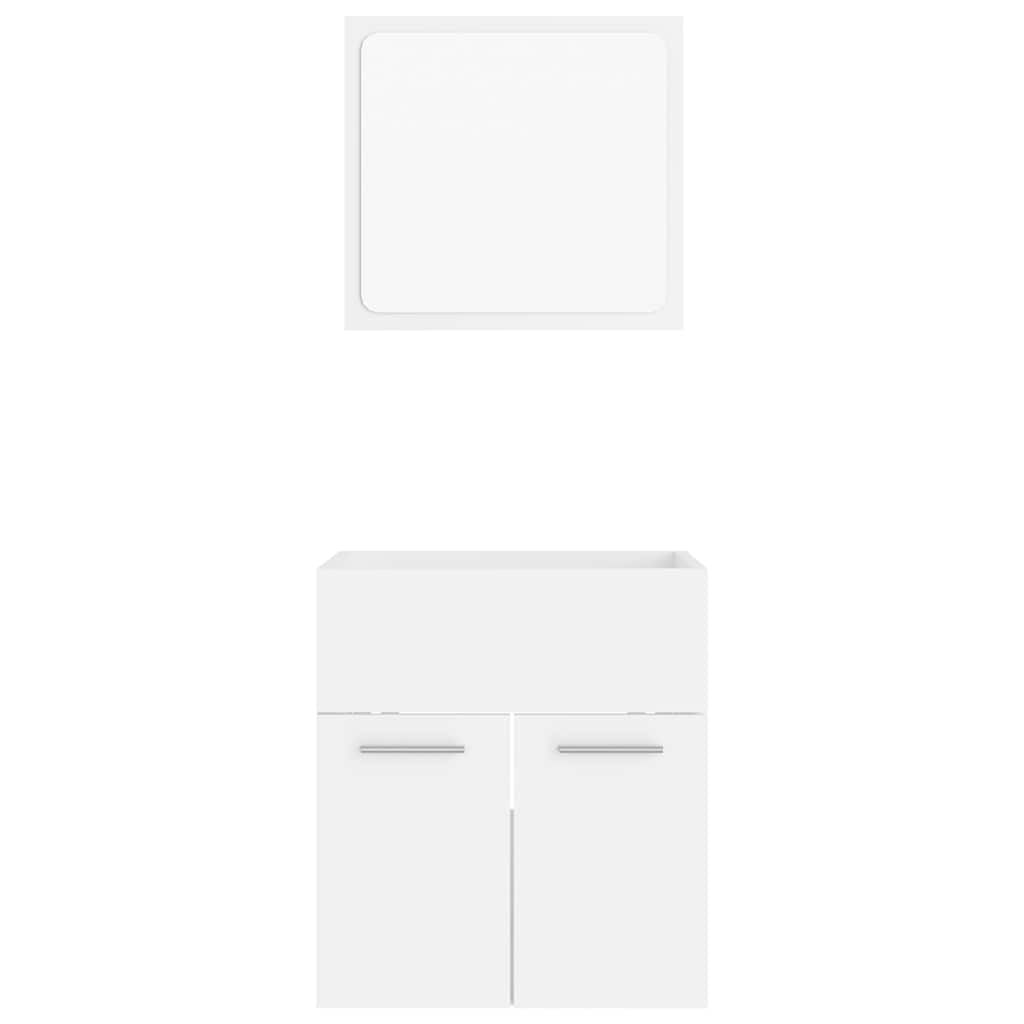 vidaXL Bathroom Furniture Set | White | Engineered wood | Compact