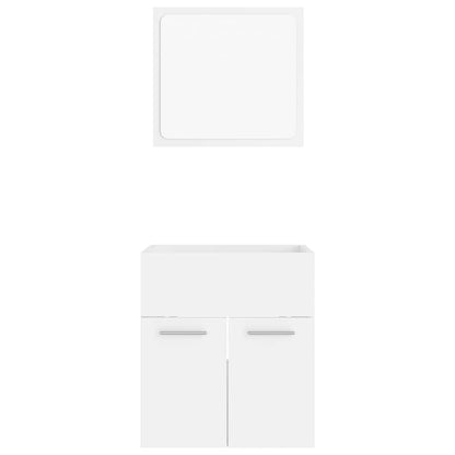 vidaXL Bathroom Furniture Set | White | Engineered wood | Compact