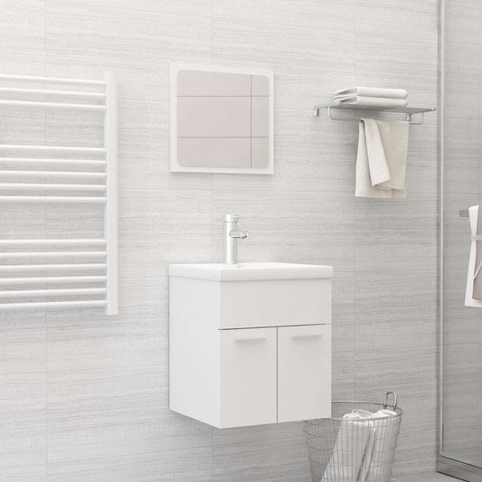 vidaXL Bathroom Furniture Set | White | Engineered wood | Compact