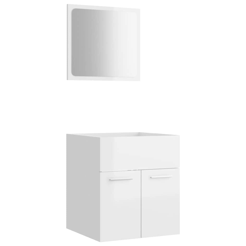 vidaXL Bathroom Furniture Set | High gloss white | Engineered wood, Acrylic