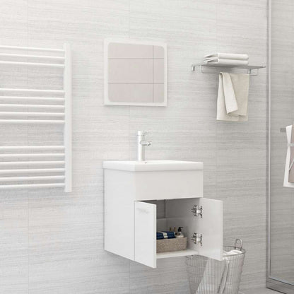 vidaXL Bathroom Furniture Set | High gloss white | Engineered wood, Acrylic
