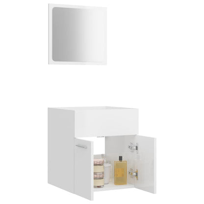 vidaXL Bathroom Furniture Set | High gloss white | Engineered wood, Acrylic