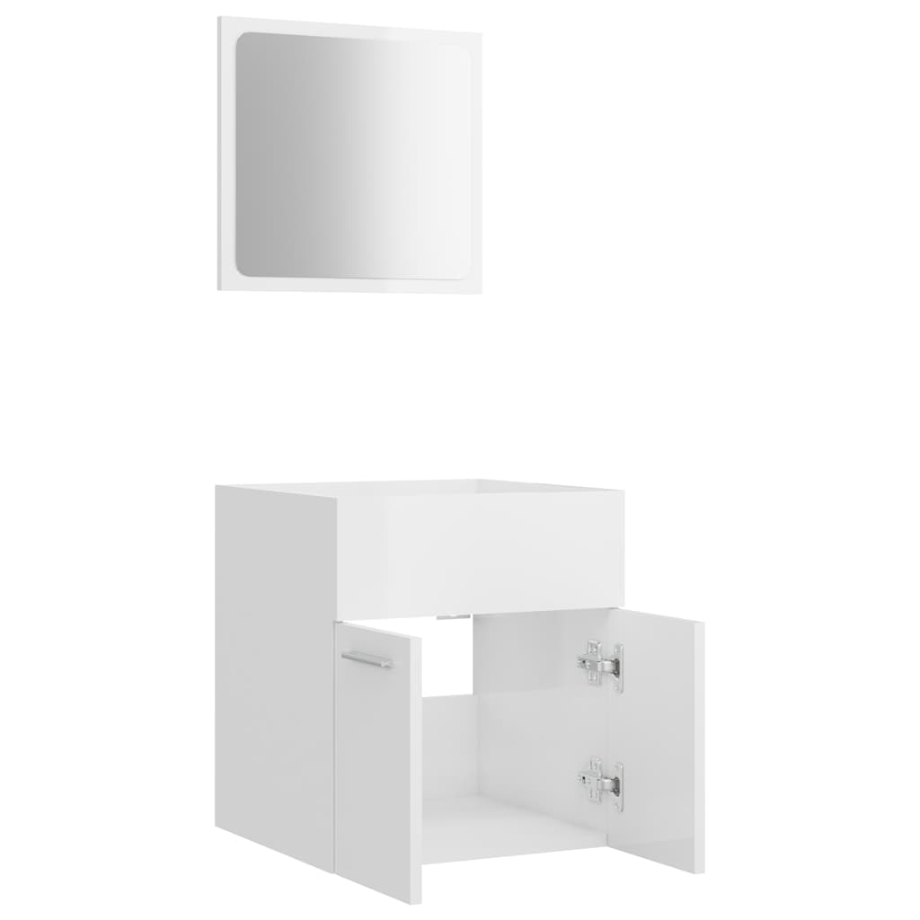 vidaXL Bathroom Furniture Set | High gloss white | Engineered wood, Acrylic