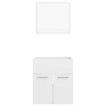 804779 vidaXL 2 Piece Bathroom Furniture Set High Gloss White Engineered Wood