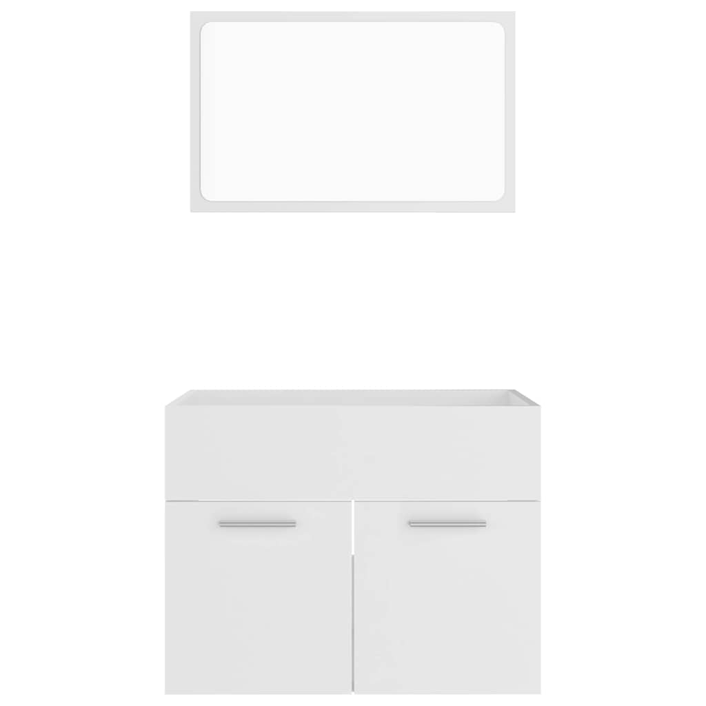 vidaXL 2 Piece Bathroom Furniture Set White Engineered Wood