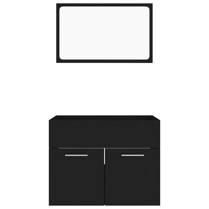 vidaXL 2 Piece Bathroom Furniture Set Black Engineered Wood