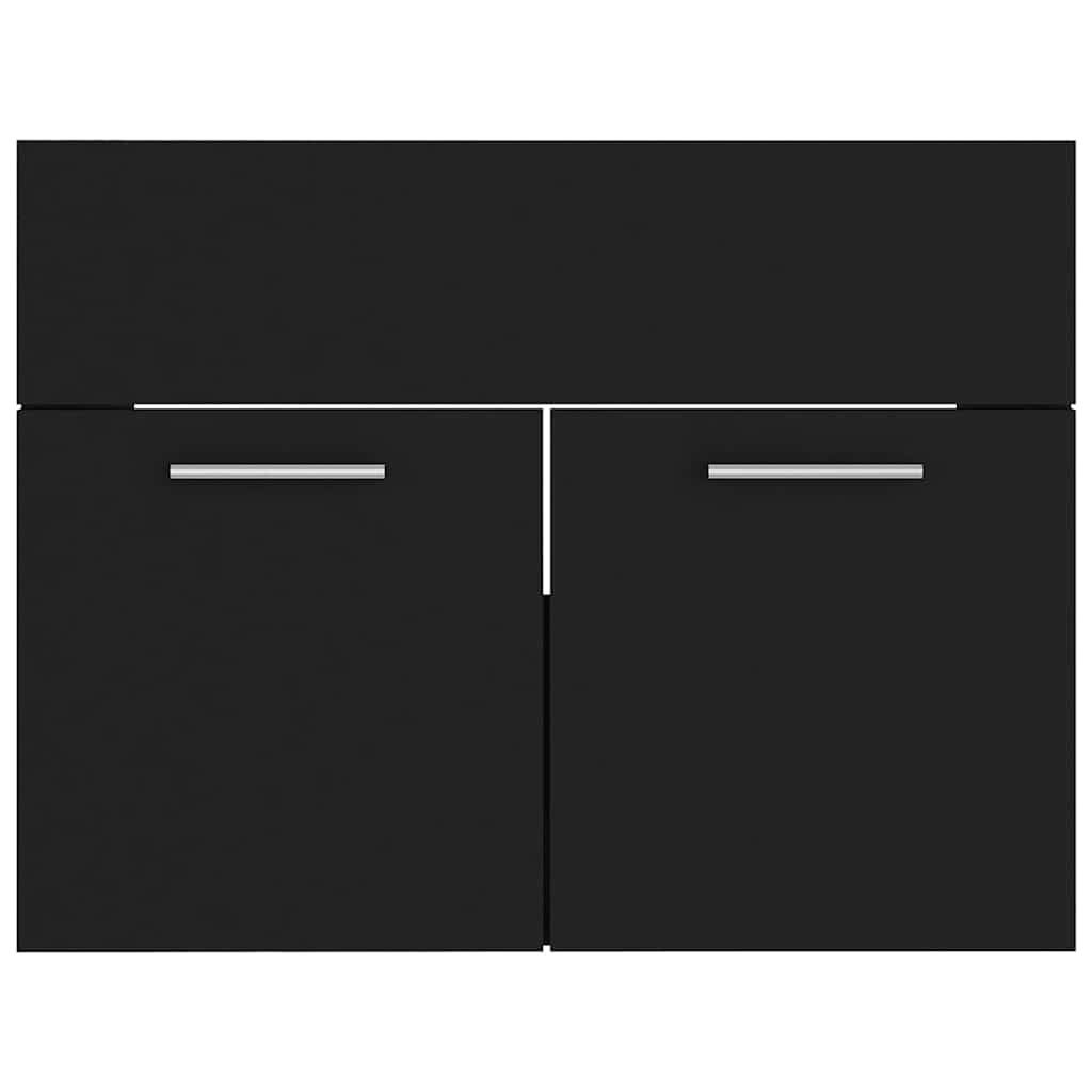 vidaXL 2 Piece Bathroom Furniture Set Black Engineered Wood