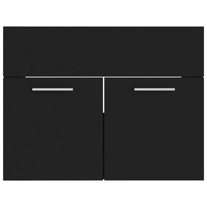vidaXL 2 Piece Bathroom Furniture Set Black Engineered Wood