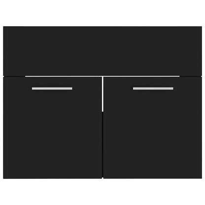 804783 vidaXL 2 Piece Bathroom Furniture Set Black Engineered Wood