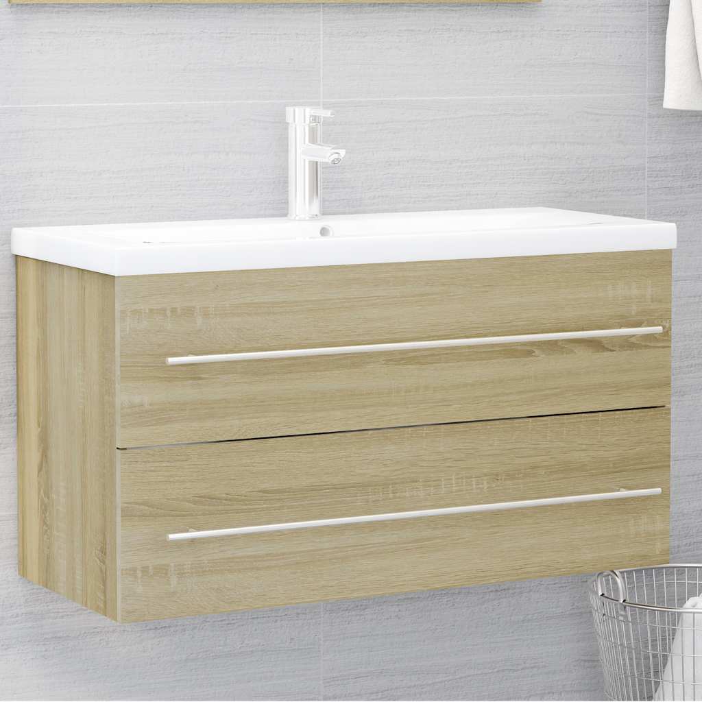 vidaXL Bathroom Furniture Set | Sonoma oak | Engineered wood | Large
